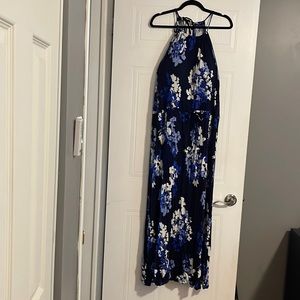 Maxi Halter Dress - with built in bra and waist tie